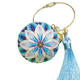Fun Resin Keychain Blue and White Modern Style W274 [Maple Leaf] Keychain