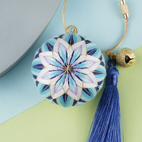 Fun Resin Keychain Blue and White Modern Style W277 [Purple Blue] Keychain In Australia - Darrahopens