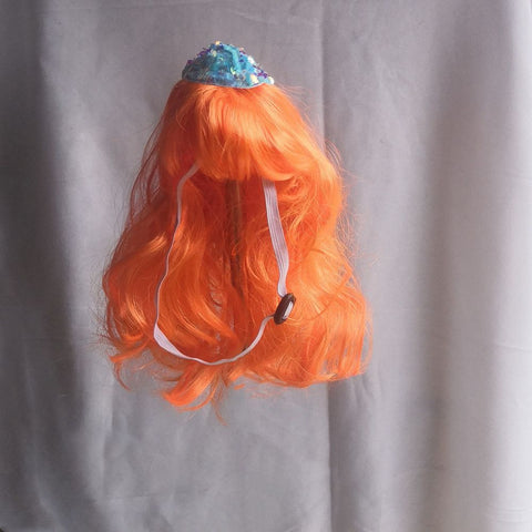 Pet Cat Dog Orange Wool Wig Hat