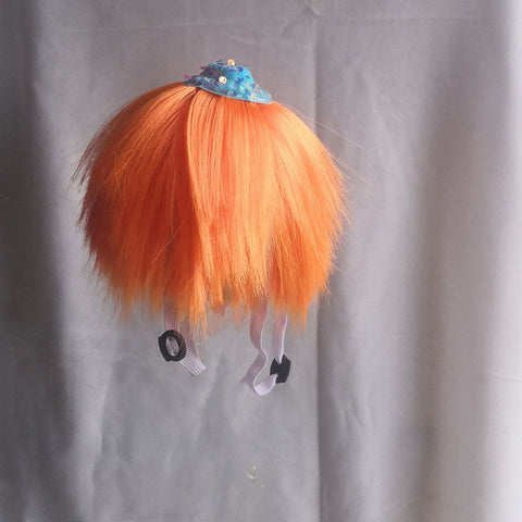 Pet Dog Cat Halloween Wig Orange Wool