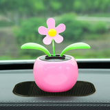 Tang Yi Solar Car Decoration Sunflower Pink sunflower + non-slip mat
