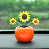 Tang Yi Solar Car Decoration Sunflower Pink sunflower + non-slip mat
