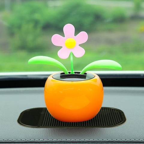 Tang Yi Solar Car Decoration Sunflower Orange sunflower + non-slip mat