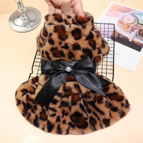 Qi Pet Dog Clothes Leopard Print Two Legged Cloth Leopard Print Dress S In Australia - Darrahopens