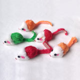 Cat Toy Plush Mouse Colorful Feathers Pet Beibei Rabbit skin mouse (4.5*2.5 length 10cm) In Australia - Darrahopens