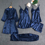 Women Five Piece Sleepwear Set Polyester V Neck Champagne M In Australia - Darrahopens