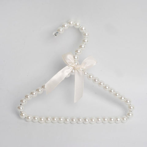 Pet Clothes Hanger CAYJ Pearl Bowknot White 1 hanger
