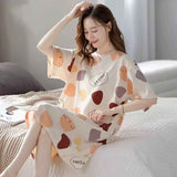 Women Summer Sleepwear Polyester Loose Dress Yellow 3XL In Australia - Darrahopens