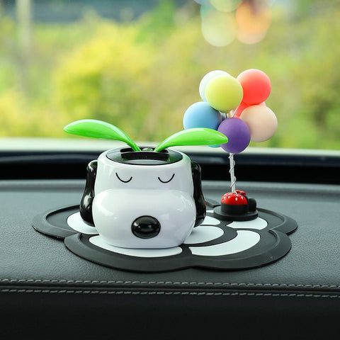 Tang Yi Solar Car Decoration Sunflower Puppy sunflower + macaron balloon + camellia pad In Australia - Darrahopens
