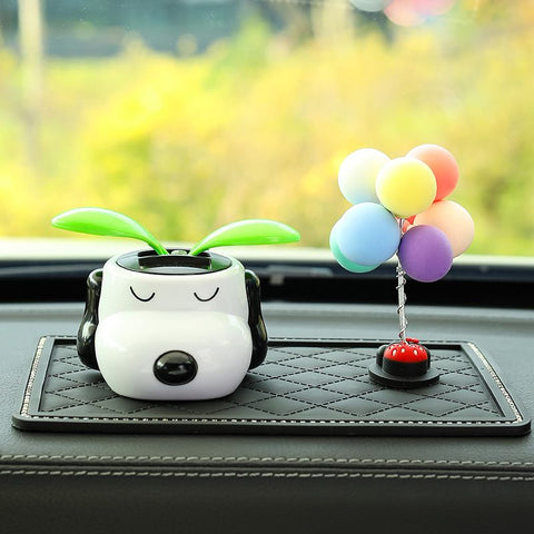 Tang Yi Solar Car Decoration Sunflower Puppy sunflower + macaron balloon + medium Diamond pad In Australia - Darrahopens