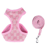 Happy Dog Harness Vest Adjustable Leash Set Polyester Pink XL:0.12kg In Australia - Darrahopens