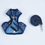 Happy Dog Harness Vest Adjustable Leash Set Polyester Cowboy L:0.11kg In Australia - Darrahopens