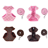 Happy Dog Harness Vest Adjustable Leash Set Polyester Cowboy S:0.08kg
