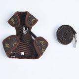 Happy Dog Harness Vest Adjustable Leash Set Polyester Old flower S:0.08kg In Australia - Darrahopens