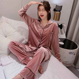 Women Winter Velvet Sleepwear Set Long Sleeve 096# Green Female 3xl In Australia - Darrahopens