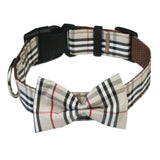 Hapi Dog Collar with Bow and Leash for Small Dogs Plaid collar + bow S (neck circumference 22~32cm)