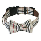 Hapi Dog Collar with Bow and Leash for Small Dogs Plaid collar + bow L (neck circumference 36~52cm)