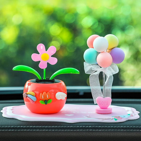 Tang Yi Solar Car Decoration Sunflower Upgraded Sunflower Grapefruit Red Balloon Pink Pad In Australia - Darrahopens