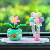 Tang Yi Solar Car Decoration Sunflower Upgraded Sunflower Green Balloon Pink Pad In Australia - Darrahopens