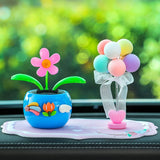 Tang Yi Solar Car Decoration Sunflower Upgraded Sun Blue Balloon Pink Pad In Australia - Darrahopens