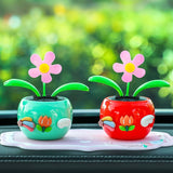 Tang Yi Solar Car Decoration Sunflower Upgraded Sunflower Green Red Pink Pad