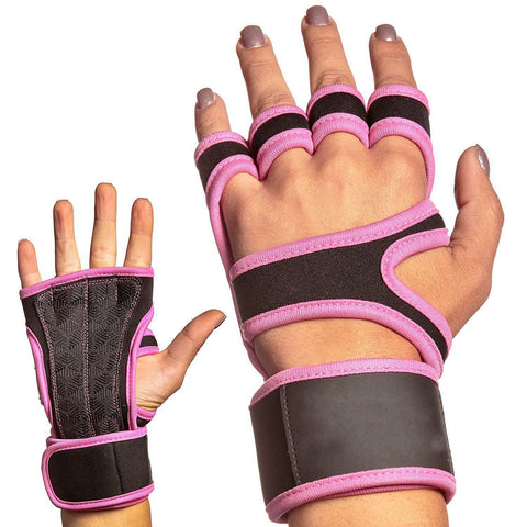 Leather Silicone Wrist Bracer for Weightlifting Climbing Pink-S In Australia - Darrahopens