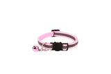 Cat Collar Pei Pet Reflective Safety Buckle Polyester Pink Width 1.0CM size 19-32 can be adjusted