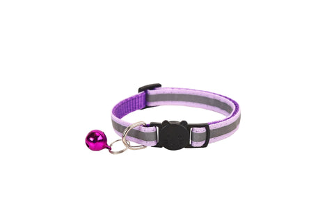 Cat Collar Pei Pet Reflective Safety Buckle Polyester Purple Width 1.0CM size 19-32 can be adjusted In Australia - Darrahopens
