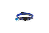 Cat Collar Pei Pet Reflective Safety Buckle Polyester Blue Width 1.0CM size 19-32 can be adjusted