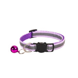 Cat Collar Pei Pet Reflective Safety Buckle Polyester Blue Width 1.0CM size 19-32 can be adjusted