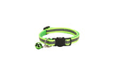 Cat Collar Pei Pet Reflective Safety Buckle Polyester fluorescent green Width 1.0CM size 19-32 can be adjusted