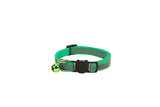 Cat Collar Pei Pet Reflective Safety Buckle Polyester Grass Green Width 1.0CM size 19-32 can be adjusted