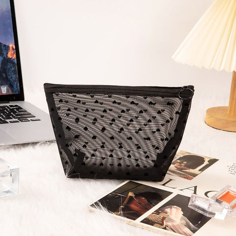Portable Makeup Bag Large Capacity Travel Cosmetic Black Medium Triangle In Australia - Darrahopens