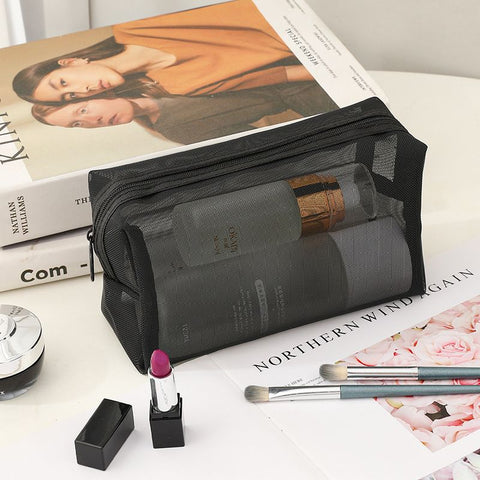 Portable Makeup Bag Large Capacity Travel Cosmetic pure black octagonal In Australia - Darrahopens
