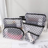 Portable Makeup Bag Large Capacity Travel Cosmetic Beige Medium Triangle