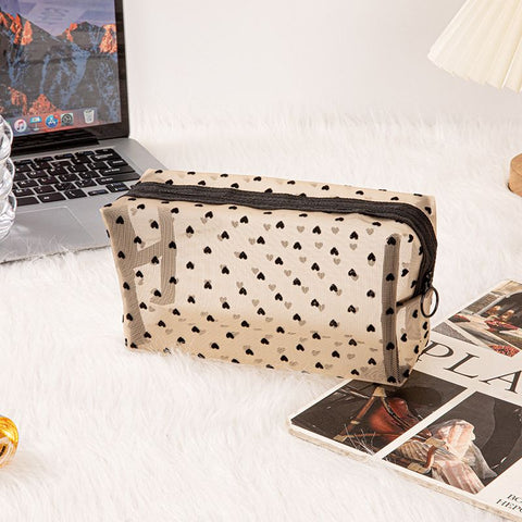 Portable Makeup Bag Large Capacity Travel Cosmetic Beige Octagonal Medium In Australia - Darrahopens