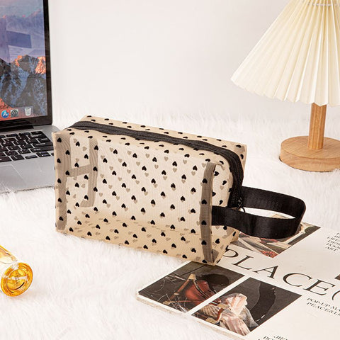 Portable Makeup Bag Large Capacity Travel Cosmetic Beige octagonal portable In Australia - Darrahopens