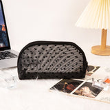 Portable Makeup Bag Large Capacity Travel Cosmetic black shell semicircle In Australia - Darrahopens