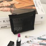 Portable Makeup Bag Large Capacity Travel Cosmetic Pure Black Mini small size In Australia - Darrahopens
