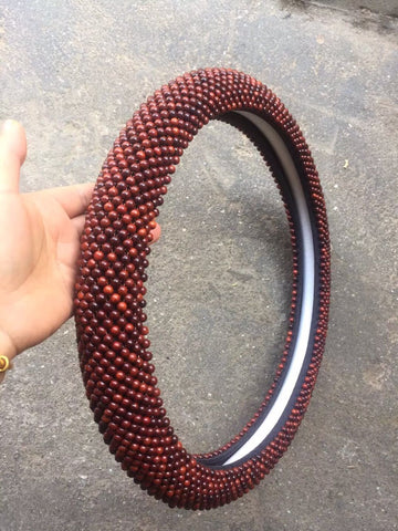Steering Wheel Cover Dark Fragrance Pavilion 40cm Wood Zambia red sandalwood 6mm