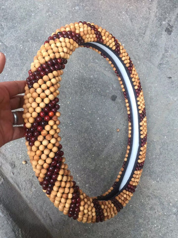 Steering Wheel Cover Dark Fragrance Pavilion 40cm Wood Zambia red sandalwood and cypress double fight 8mm
