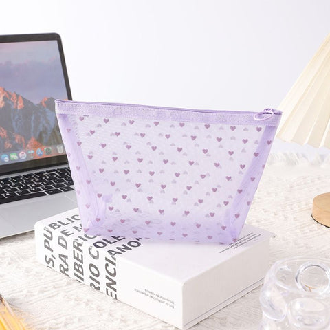 Portable Makeup Bag Large Capacity Travel Cosmetic purple triangle In Australia - Darrahopens
