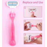 Jiyun Manual Shaving Razor 3 Layer Blade Blue 1 tool holder 8 tool head In Australia - Darrahopens