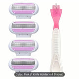 Jiyun Manual Shaving Razor 3 Layer Blade Pink 4 heads