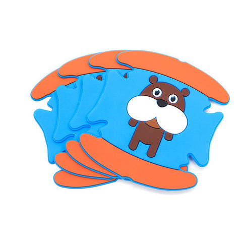 Car Door Handle Protector Cartoon PVC Strip 4pcs RUNDONG Car door wrist anti-scratch protective glue (4 pieces)/xiaofu dog