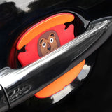 Car Door Handle Protector Cartoon PVC Strip 4pcs RUNDONG Car door wrist anti-scratch protective glue (4 pieces)/little fat pig