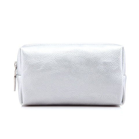 Tykson Laptop Accessories Bag PU Leather Storage Apple Silver 17*10*5.5cm