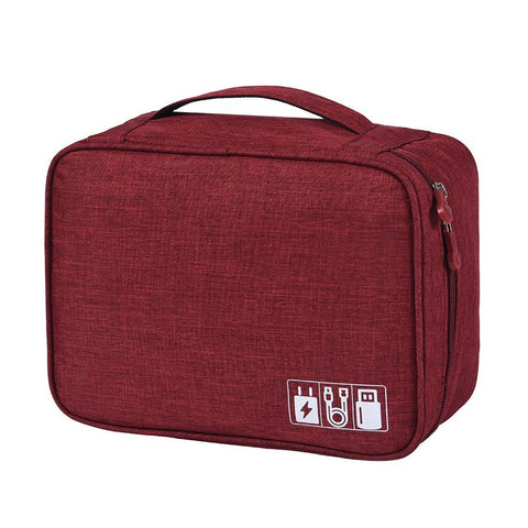 New Grand Hyatt Data Cable Storage Travel Digital. Double wine red Medium