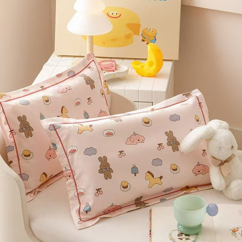 60s Cotton Pillowcase Cartoon Print 30x50cm Kindergarten jxx 30*50cm (single pillowcase)