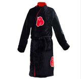Akatsuki Flannel Bathrobe Naruto Sleepwear Unisex Akatsuki red cloud hokage bathrobe M